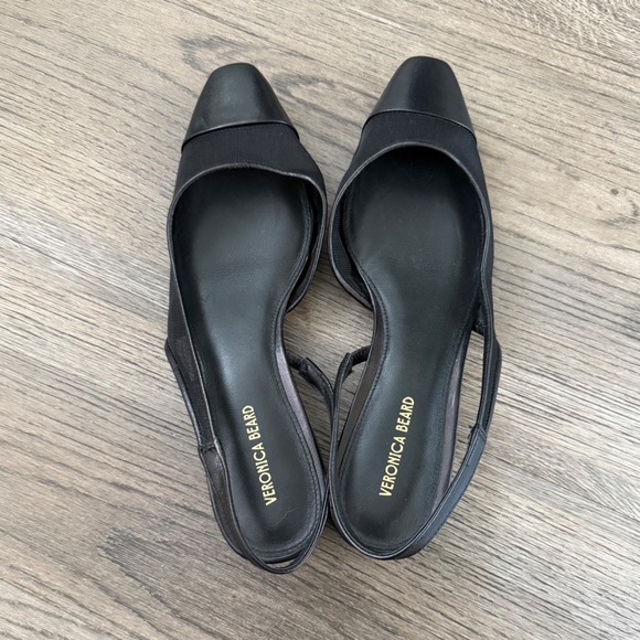 Veronica Beard Cecile Black Mesh Cap Toe Slingback Block Heels Women Size 7.5 - Picture 3 of 8